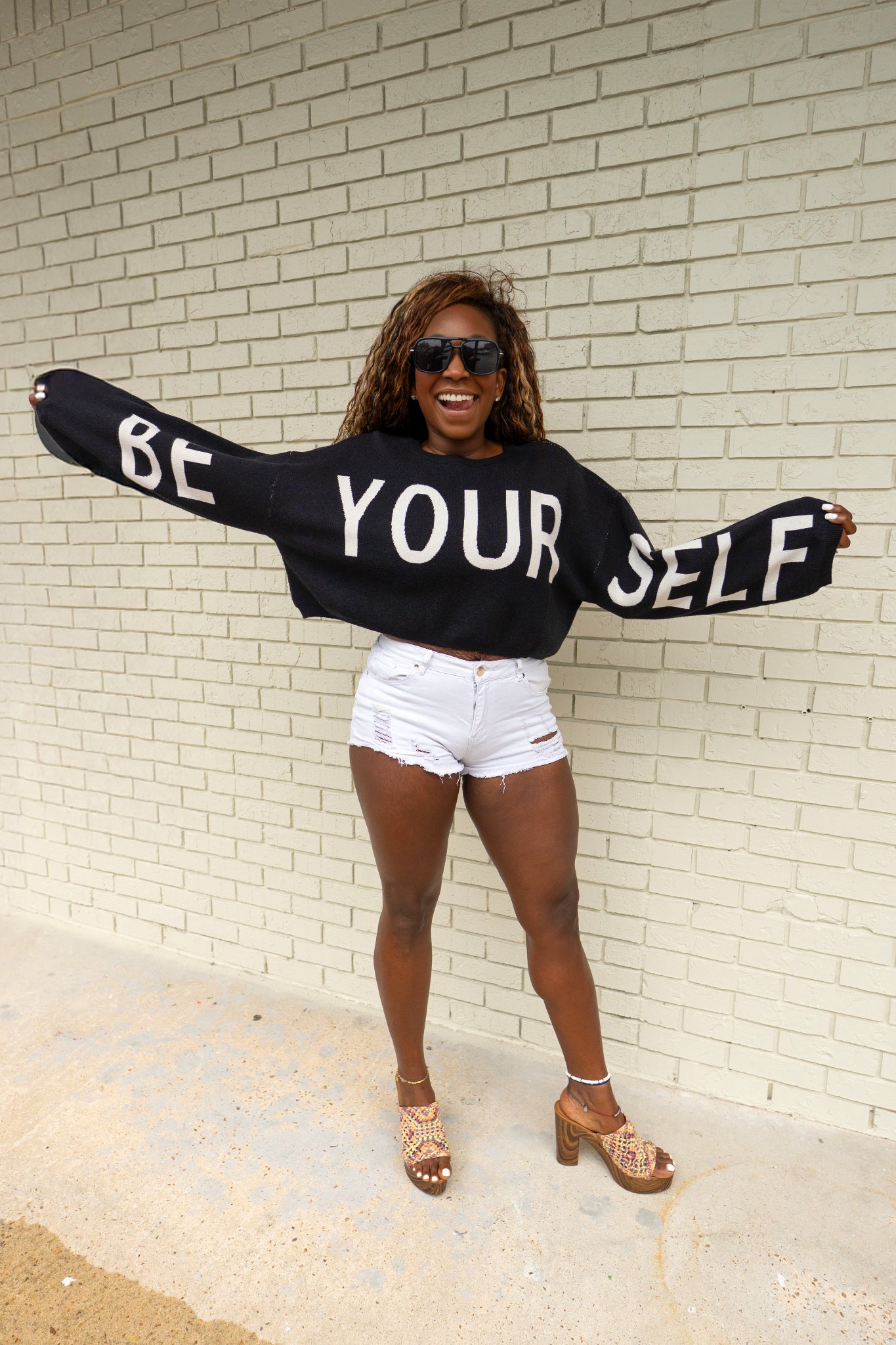 Be Yourself Cropped Sweater