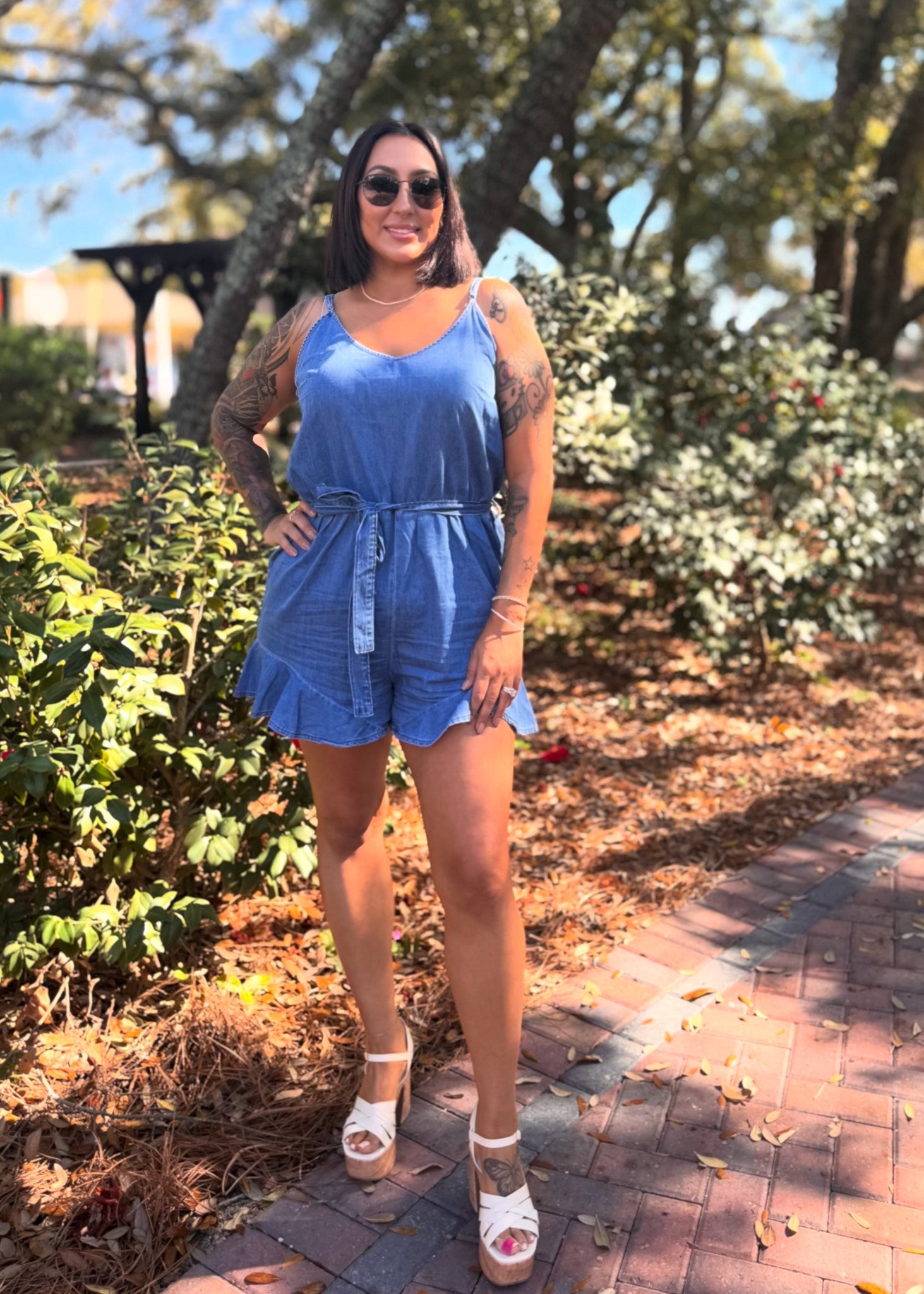 Shania Denim Romper
