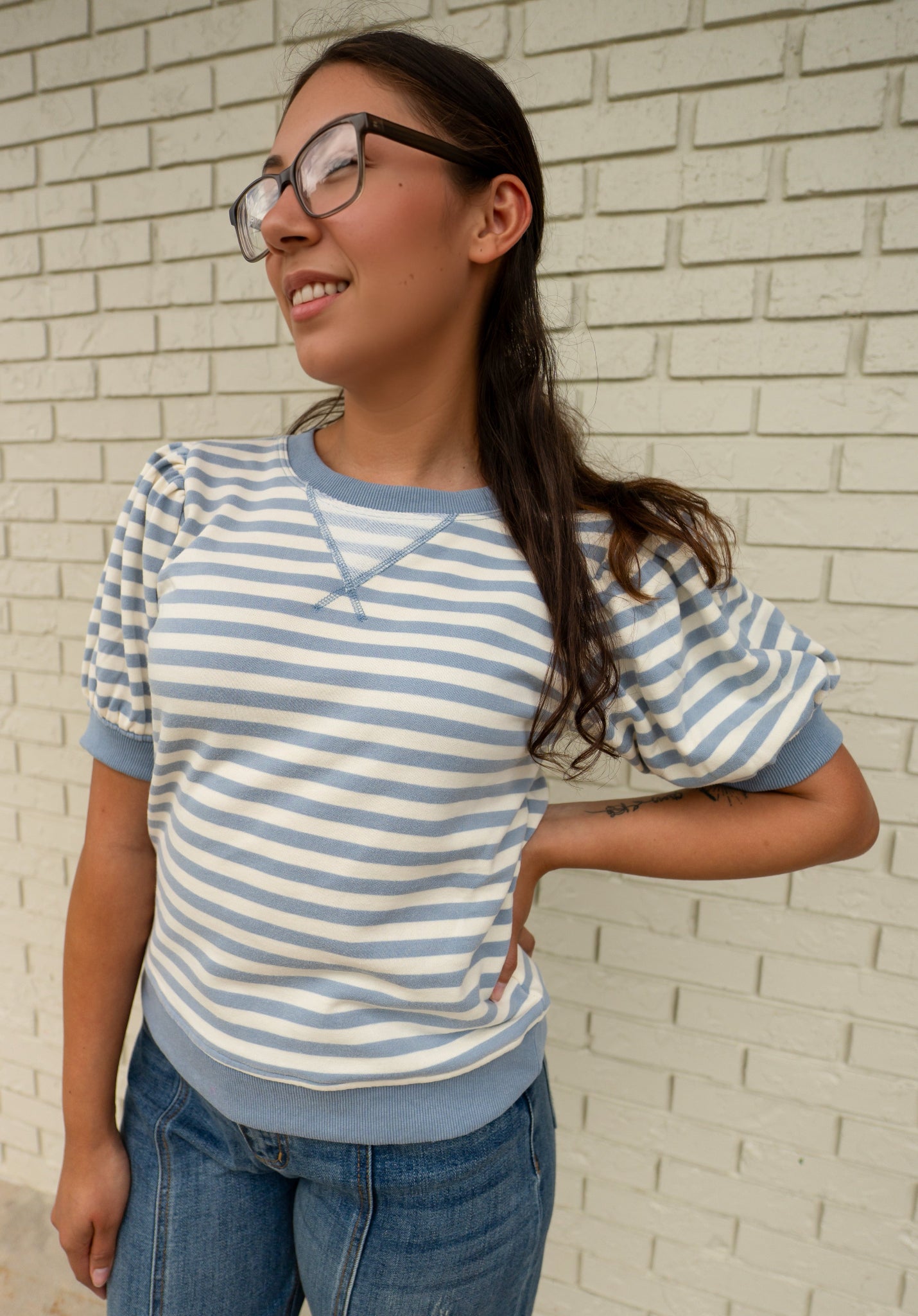 Southern Bell Blues Striped Top