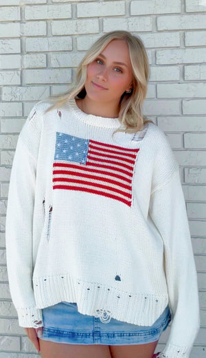American Heritage Distressed Sweater