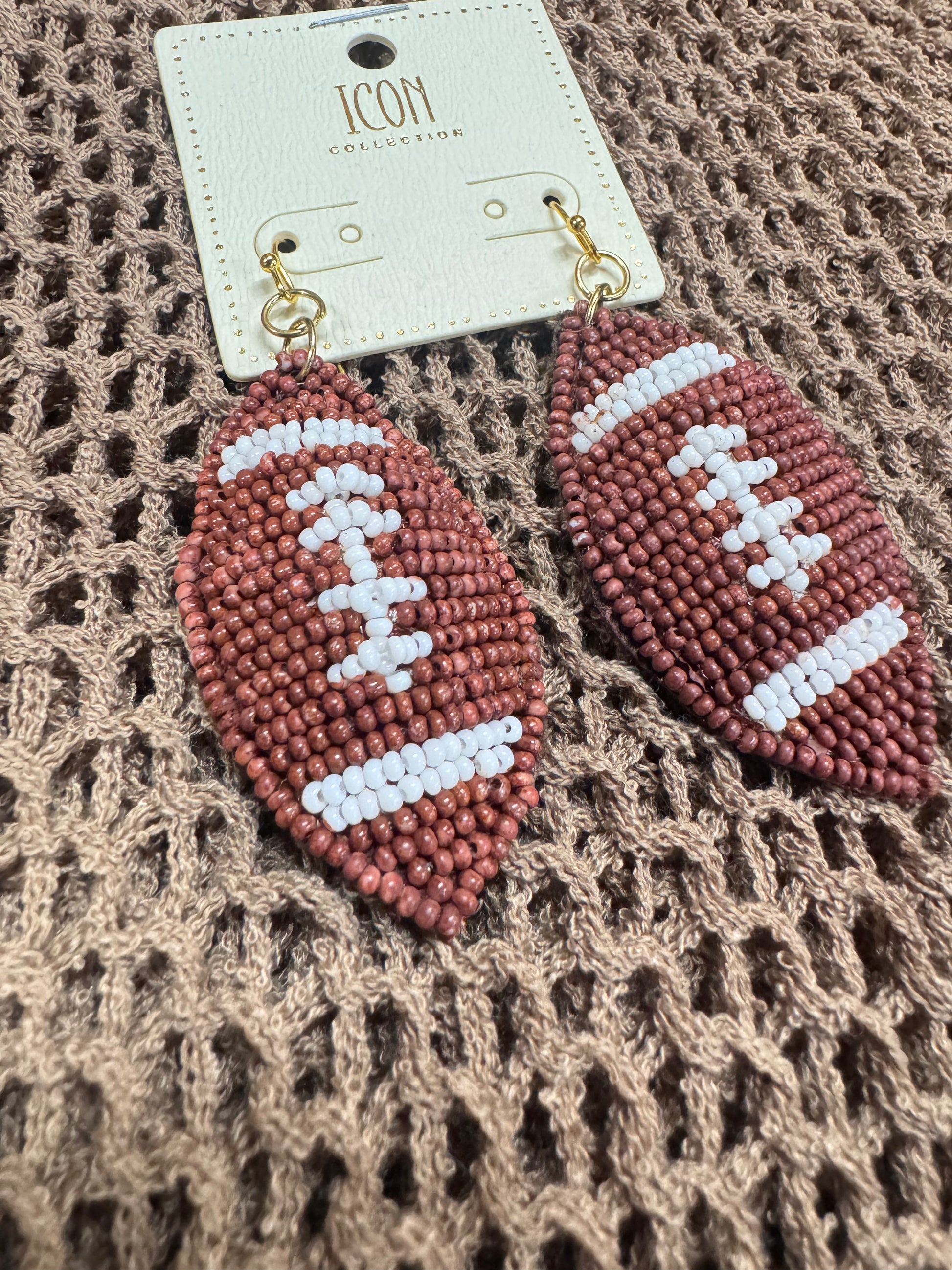 Game Day Seeded Football Earrings